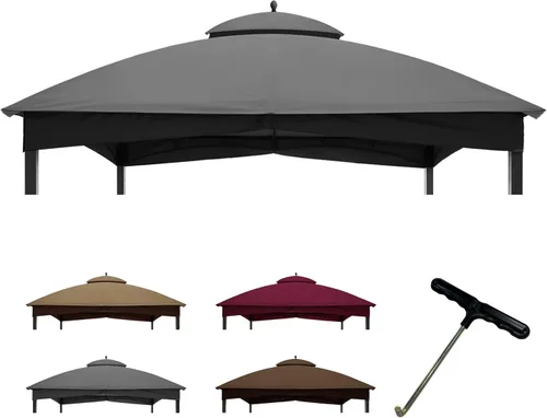 Miniatura 12 de Coastshade - Cubierta de repuesto para cenador de parrilla modelo #L-GG001PST-F, toldo de barbacoa de 8x5, solo para cenadores de parrilla (gris)