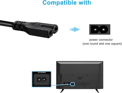 Miniatura 2 de Cable de alimentación compatible con Philips TV 42PFL3704D/F7 37PF7320A/37 42PFL7403D/27 42TA648BX/37 42PFL7422D/37 42PFL7432D/37 Reemplazo