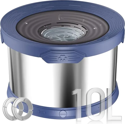 Miniatura 16 de UPSKY Cuenco de agua para perros sin derrames 8L acero inoxidable, 2.1 galones gran capacidad cuencos para perros a prueba de derrames