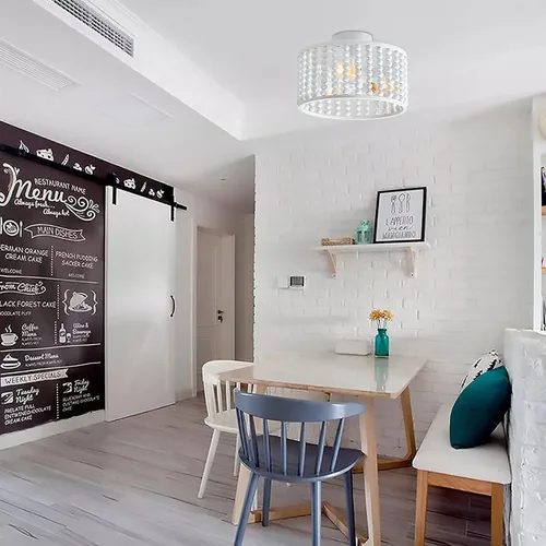 Miniatura 8 de tewei Candelabro de Cuentas de Madera, Accesorio de Luz de Techo Semi Empotrado Estilo Boho para Cuarto de Bebé, Candelabro Rústico de 3 Luces