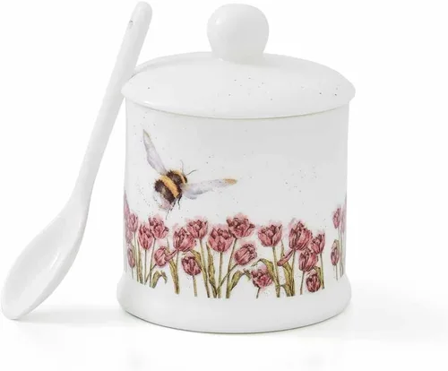 Miniatura 3 de Royal Worcester Wrendale Designs Flight Bumble Bee Conserve Pot 4 Ounce Honey Dish with Bee Design Made from Fine Bone China Microwave and