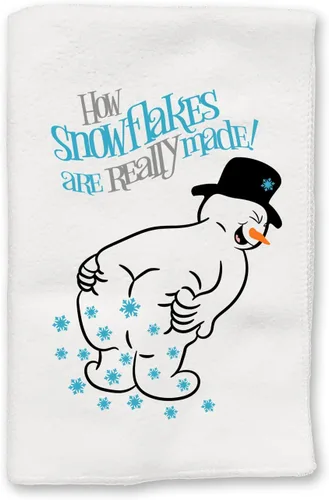 Miniatura 2 de Decoración navideña Toallas de cocina y baño How Snowflakes Are Made, muñeco de nieve Novedad de invierno de Navidad Toalla color blanco