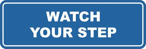 Miniatura 50 de Signs ByLITA Letrero estándar para pared o puerta con texto en inglés «Watch Your Step», señalización de salud y seguridad (negro), mediano
