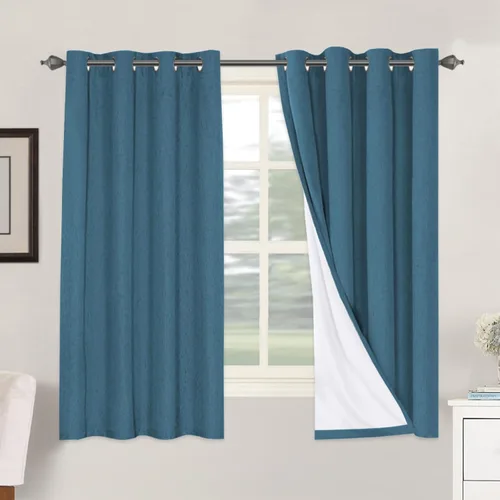 Miniatura 255 de H.VERSAILTEX Cortinas opacas de lino de 72 pulgadas de largo, 100% absolutamente opacas, con aislamiento térmico, con textura de lino, cortinas