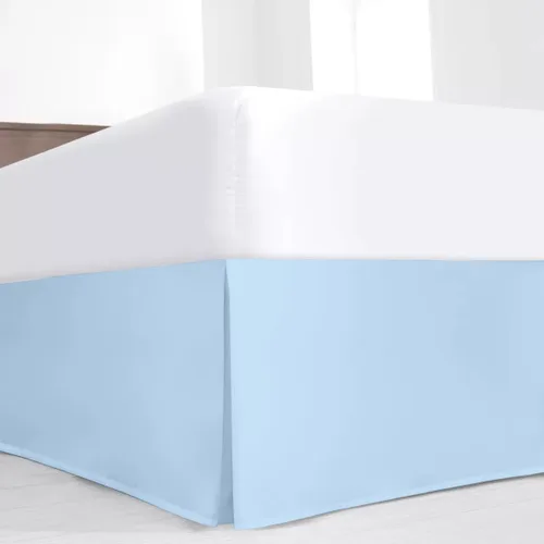 Miniatura 6 de Falda plisada de lujo para cama individual con esquinas divididas, caída a medida de 16 pulgadas, fácil ajuste, volantes plisados contra el polvo