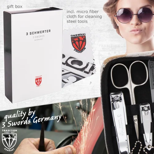 Miniatura 6 de 3 Swords Germany – Juego de 8 piezas para manicura y pedicura profesional para el cuidado de las uñas de los dedos y los dedos del pie tijeras