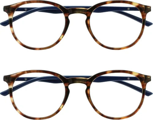 Miniatura 25 de OPULIZE MET - Lentes de lectura con bloqueo de luz azul para mujeres y hombres, marco redondo delgado con bisagras de resorte, resistentes a los 1
