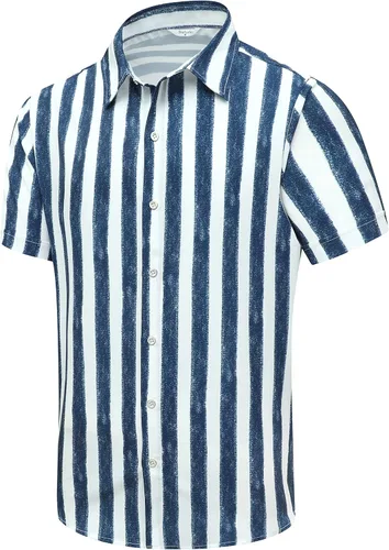 Miniatura 17 de SheLucki - Camisa hawaiana para hombre, unisex, de manga corta, con botones, para la playa y el verano, ropa casual estampada con sombra de palmas