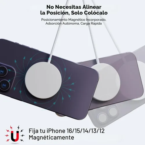 Miniatura 7 de Cargador Inalámbrico Magnético Rápido Apple Mag-Safe para iPhone 16 Pro Max/16 Pro/iPhone 15 Pro Max/15 Plus/14/13/12/AirPods 3/2/Pro/Pro 2