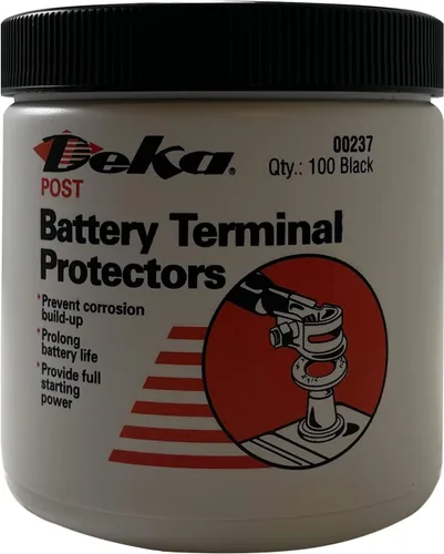 Miniatura 2 de Protectores de terminales de poste superior de batería negra, tarro de 100 unidades, fabricado en Estados Unidos