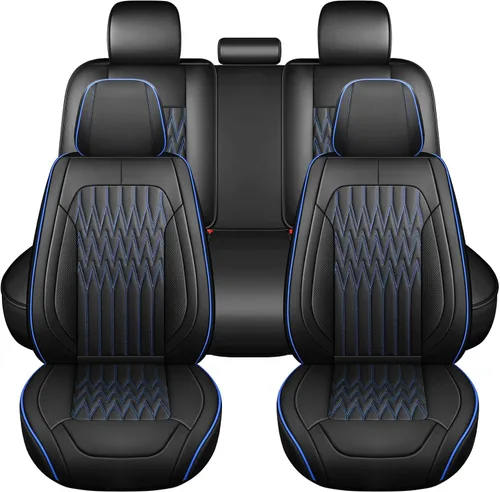 Miniatura 9 de Huidasource Fundas de cuero para asiento trasero, impermeables, para asiento trasero dividido, protector de cojín de asiento de vehículo, ajuste