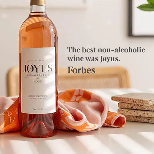 Miniatura 3 de JØYUS Vino Rosado Sin Alcohol, Vino Desalcoholizado Premiado Mejor de su Clase, Ligero y Refrescante, Bajo en Azúcar y Calorías, 750 ml (1 Botella)
