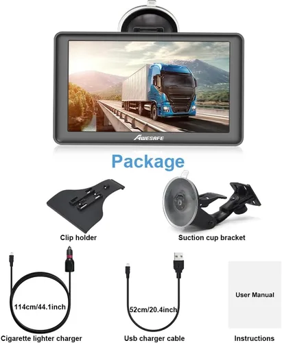 Miniatura 7 de AWESAFE Navegador GPS para automóvil, última pantalla táctil de 7 pulgadas, pantalla táctil de 7 pulgadas, sistema de navegación de recordatorio