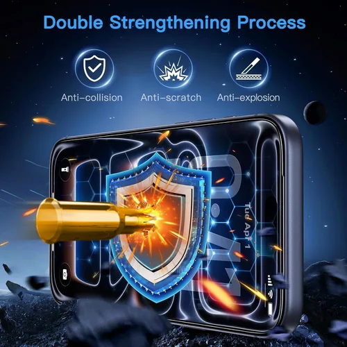 Miniatura 7 de Uyiton Protector de pantalla compatible con iPhone 17 Pro (antiluz azul), fácil de instalar, cobertura completa inastillable, compatible con fundas