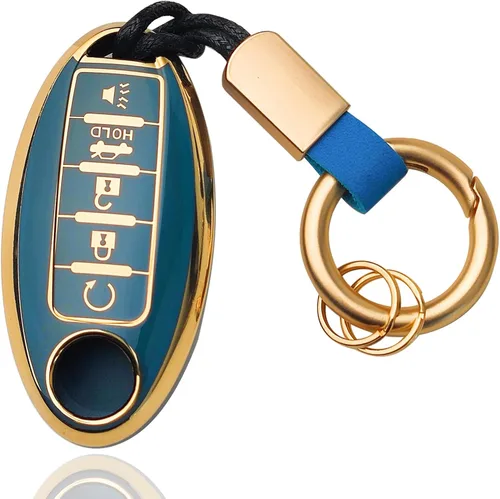 Miniatura 7 de OLLEN Funda para llavero de TPU de 4 botones con anillo sin tornillos, apta para Nissan Altima Sentra Maxima Murano Rogue Armada Pathfinder, funda