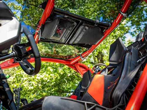 Miniatura 4 de SuperATV UTV - Bolsa de almacenamiento superior resistente al agua compatible con CanAm Maverick X3 (ver ajuste) - 2 compartimentos Ventana