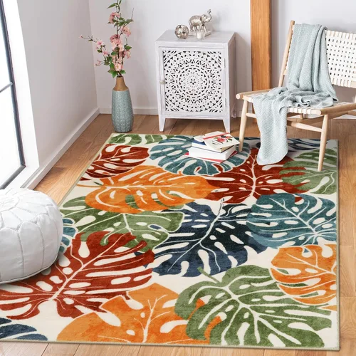 Miniatura 10 de Wonnitar Leaf - Alfombra de cocina de 2x3 pies, alfombra azul pequeña para baño, alfombra decorativa lavable para mesita de noche, planta