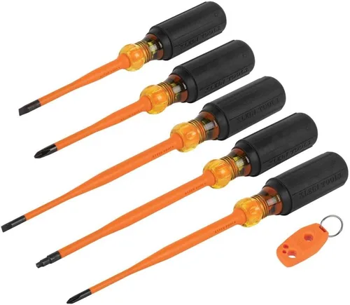 Klein Tools 33736INS - Juego de destornilladores aislados, fabricado en Estados Unidos, destornillador de punta delgada de 1000 V con Phillips,