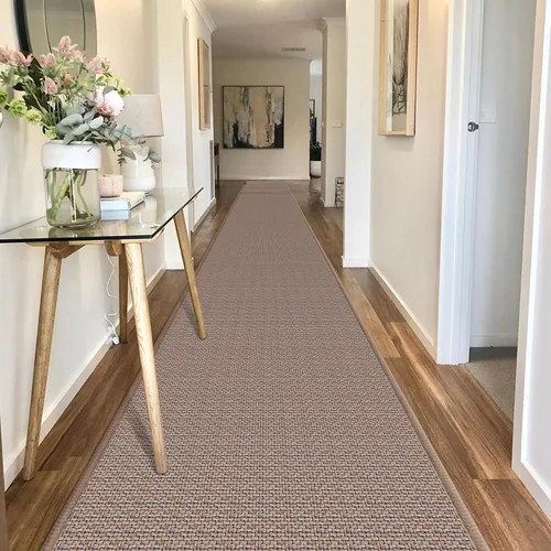 Miniatura 27 de GOYLSER Alfombras de yute de 15 pies para pasillo, alfombra de cocina, antideslizante, lavable, absorbente, alfombra de pasillo color beige