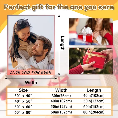 Miniatura 2 de Manta personalizada, diseño de vellón con texto, mantas con imágenes personalizadas para bebé, madre, padre, adultos, amigos, amantes, perros, 1 Foto