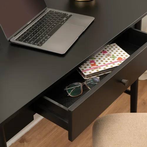 Miniatura 6 de Linon Escritorio de madera negro con un cajón Melissa