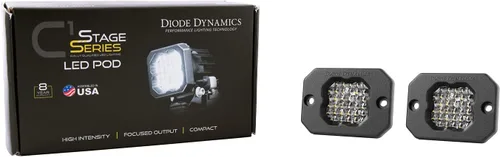 Miniatura 4 de Diode Dynamics SSC1 Sport Cápsula LED Blanca de Montaje Empotrado (par), Flood con Retroiluminación Ámbar