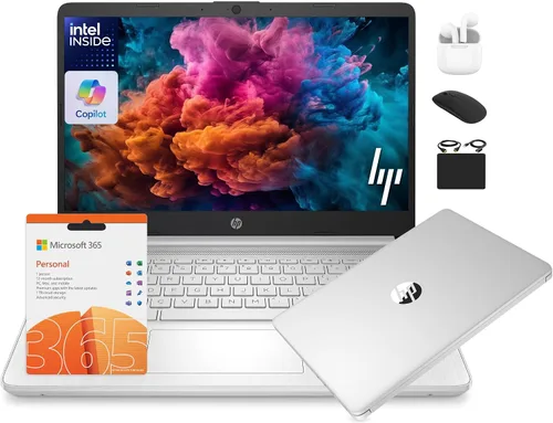 Miniatura 13 de HP 14 Laptop Student Business 2025 Flagship Computer, Copilot de IA, CPU Intel de 4 núcleos de 13ª generación, 16GB de RAM, 628GB de almacenamiento