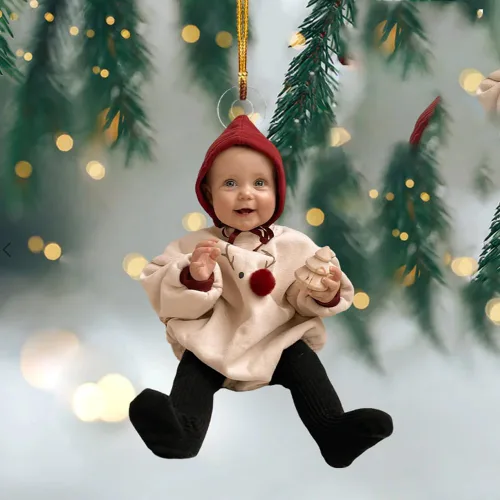 Miniatura 20 de Nazenti Adorno de Navidad personalizado para árbol de pareja, adornos de fotos, bonito diseño