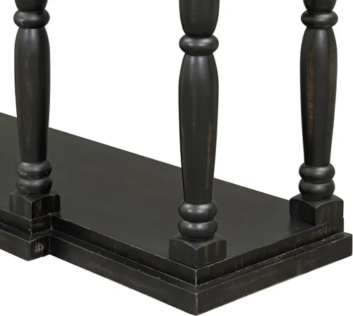 Miniatura 8 de Mesa consola clásica de 63 pulgadas con 4 cajones de almacenamiento y 1 estante, aparador de madera para sala de estar, pasillo, entrada, cocina