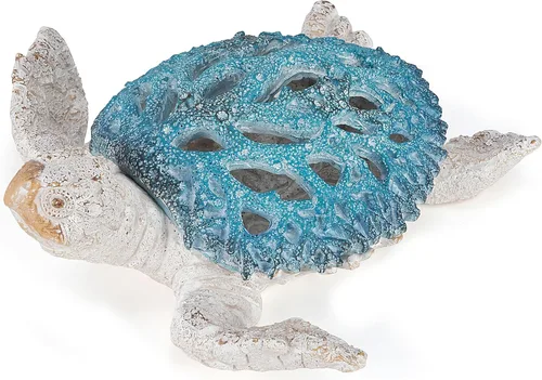 Miniatura 2 de VVGIFTS Decoración del Océano Tortuga Marina Arrecife de Coral Escultura para Hogar Oficina Decoración de Playa Costal para Mesa Estanteria