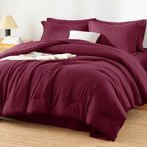 Miniatura 12 de Juego de edredón blanco queen, 7 piezas cama en una bolsa, juego ligero de ropa de cama queen, juego de 7 piezas para todas las estaciones, suave