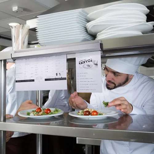 Miniatura 6 de Henoyso Soporte para boletos de restaurante de 16 pulgadas, soporte de recibos, soporte de aluminio para boletos de pedido, estante de cheques