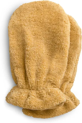mushie Guantes de baño para bebé, algodón orgánico, paquete de 2 (amarillo otoño)