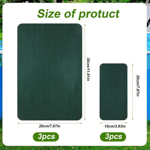 Miniatura 2 de TOYMIS Parches de protección para piscina de 12 x 8 pulgadas / 4 x 8 pulgadas, de malla verde, autoadhesivos, kit de reparación para cubiertas