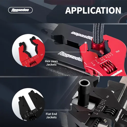 Miniatura 6 de Llave de montaje AN herramienta de montaje AN Llave de montaje de manguera para accesorios 3AN-16AN, aluminio ligero rojo