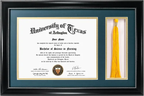Miniatura 12 de GraduationMall Marco de fotos y diploma negro de 11 x 19 pulgadas para certificado de 8.5 x 11, imagen de 5 x 7, vidrio templado, paspartú doble