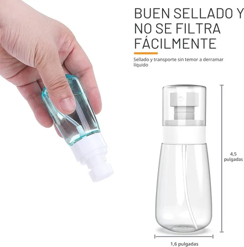 Miniatura 2 de RELANOR Paquete de 2 botellas de aerosol pequeñas tamaño viaje 60ml/2oz - Mini botellas de aerosol vacías de niebla fina - a prueba de fugas