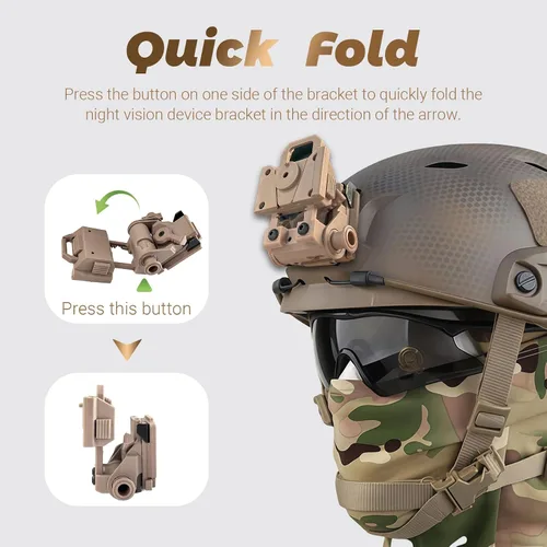 Miniatura 6 de Helmet Mount Night Vision Goggles Nylon NVG Tactical Helmet Mount Adjustable Full Nylon Tactical Helmet Mount for L4G24 Nvg Mount Marrón