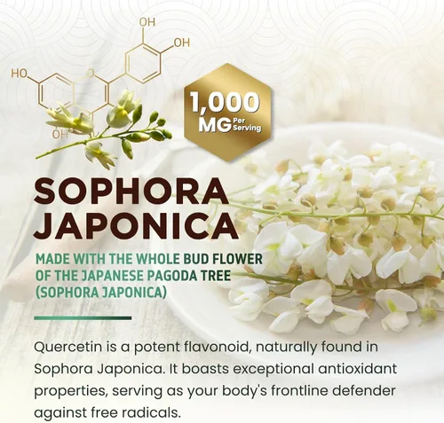 Miniatura 5 de Quercetin Dihydrate 1000mg per Serving - Premium Plant-Based Bioflavonoids - Extra Strength Antioxidant Immune & Respiratory Health Support - High