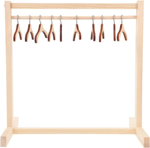 Zerodeko - 10 perchas de ropa para muñecas, perchero de ropa para casa de niños, mini organizador de armario