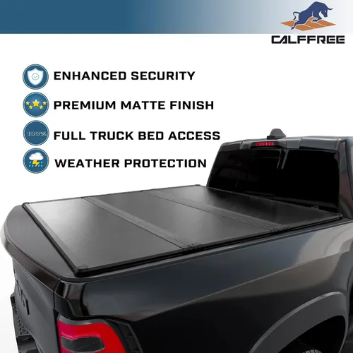 Miniatura 3 de Cubierta rígida de tres pliegues para cama de camioneta compatible con Dodge Ram 1500 y 2500 2009-2026, cama de 5.7 pies sin caja Ram (171.2 cm)