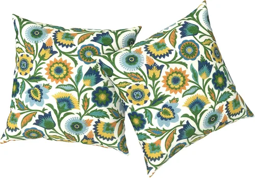 Miniatura 50 de Cojines para exteriores para muebles de patio de 16x16 pulgadas, cojines cuadrados para exteriores con relleno, cojines decorativos para patio