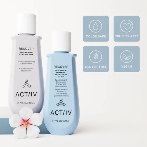 Miniatura 4 de ACTIIV Recover Travel Duo para hombres Apoya la apariencia de un cabello más completo y saludable, a base de plantas, seguro
