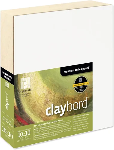 Miniatura 12 de Ampersand Art Supply Panel de pintura de madera: Serie Museo Claybord, 10 "x 10", 2" Perfil con acunado Perfil con cuna de 2