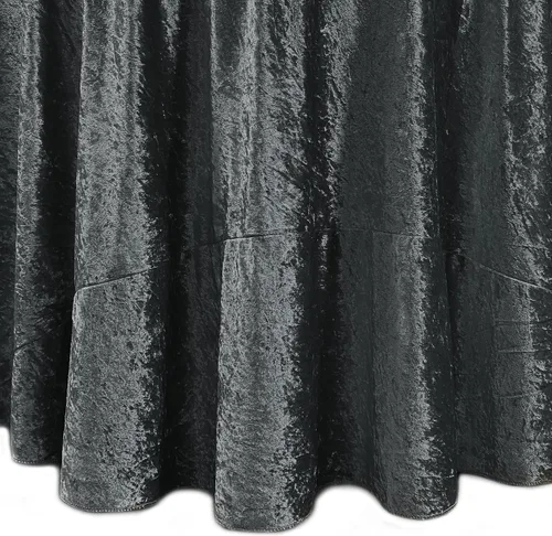 Miniatura 4 de YOUR CHAIR COVERS - Mantel redondo de terciopelo aplastado de 120 pulgadas para mesas redondas de 5 pies - Negro