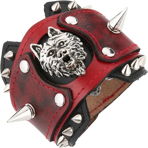 Miniatura 9 de HZMAN Pulseras de Cuero Retro para Hombre Pulsera de Puño de Cuero Ajustable Pulsera Ancha de Muñeca Regalo de Joyería