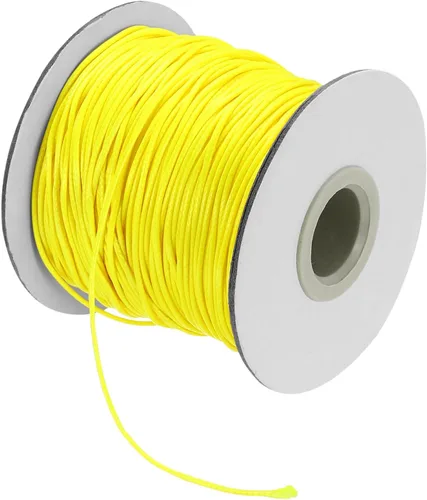 Miniatura 116 de MECCANIXITY Cordón encerado de poliéster encerado de 0.020 in, cuerda de cera de 175 yardas para hacer pulseras, collares, cuentas, joyería y Negro
