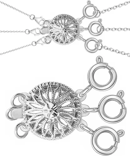Miniatura 10 de Dailyacc Cierre de collar en capas para mujer, cierre de joyería deslizante de plata y oro de 14 quilates, conectores de pulsera