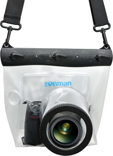 Miniatura 4 de ZONMAN, bolsa de estuche impermeable sumergible en el agua para cámaras digitales DSLR de las marcas Canon Nikon Sony Pentax (transparente)