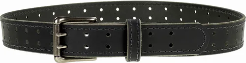 Miniatura 2 de Cinturón de cuero clásico para hombre estilo retro de doble punta hebilla de níquel mate 1 pulgadas de ancho hecho a mano en los Estados Unidos